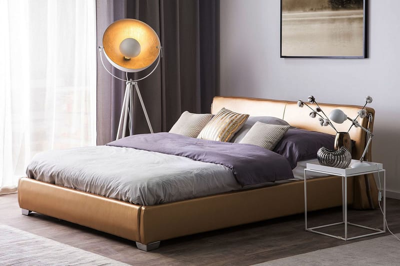 Dubbelsäng Paris 180|200 cm - Guld - Möbler - Säng - Sängram & sängstomme