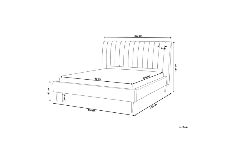 Elechas Dubbelsäng 180x200 cm - Grå - Möbler - Säng - Sängram & sängstomme