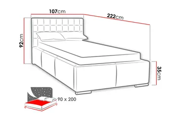 Faldet Enkelsäng 90x200 cm - Brun - Möbler - Säng - Sängram & sängstomme