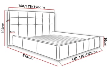 Fannie Ramsäng 216x178x105 cm - Svart - Möbler - Säng - Sängram & sängstomme