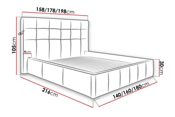 Fannie Ramsäng 216x178x105 cm - Vit - Möbler - Säng - Sängram & sängstomme