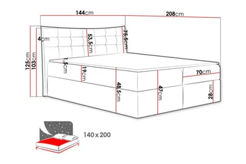 Hayton Komplett Sängpaket 140x200 cm i Sammet med Förvaring + Sänggavel + Bäddmadrass - Gul - Möbler - Säng - Sängram & sängstomme