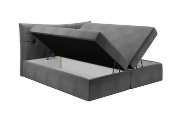 Hayton Komplett Sängpaket 140x200 cm i Tyg med Förvaring + Sänggavel + Bäddmadrass - Röd - Möbler - Säng - Sängram & sängstomme