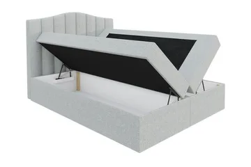 Herstello Komplett Sängpaket med Förvaring 120x200 cm i Konstläder med Sänggavel + Bäddmadrass - Svart - Möbler - Säng - Sängram & sängstomme