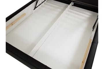 Junkerdal Komplett Sängpaket 140x200 cm i Konstläder med Sänggavel + Bäddmadrass - Svart - Möbler - Säng - Sängram & sängstomme
