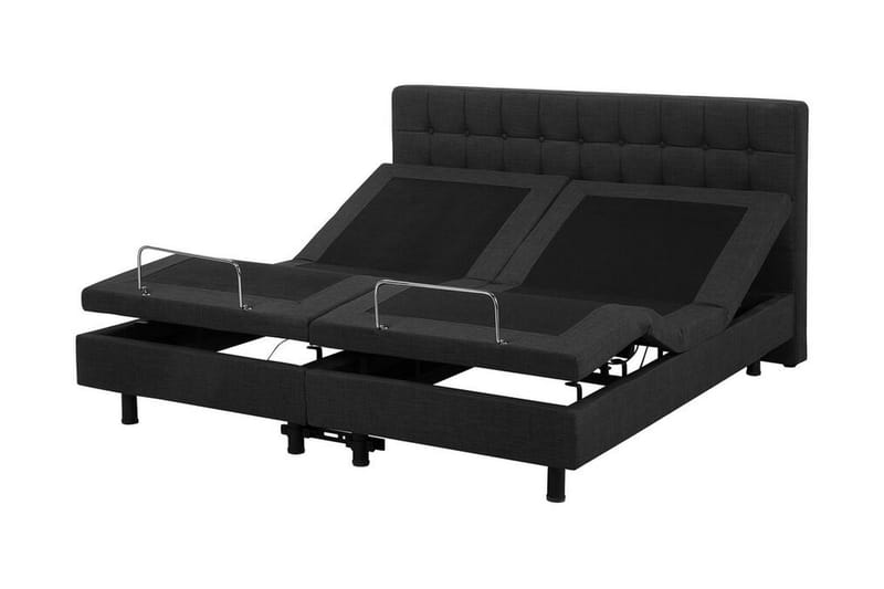 Kabbebo Komplett Sängpaket – Dubbelsäng 160x200 cm i Tyg med Sänggavel + Bäddmadrass - Grå - Möbler - Säng - Sängram & sängstomme