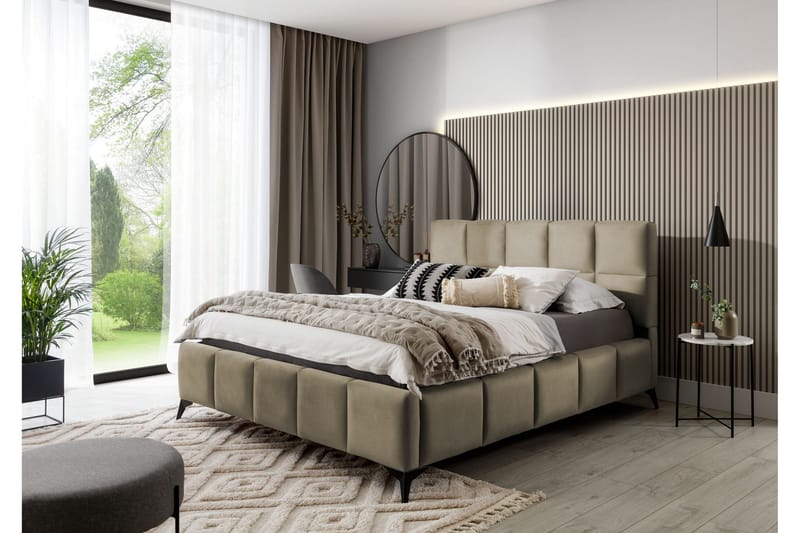 Kamble Sängram med Förvaring 140x200 cm - Beige - Möbler - Säng - Sängram & sängstomme