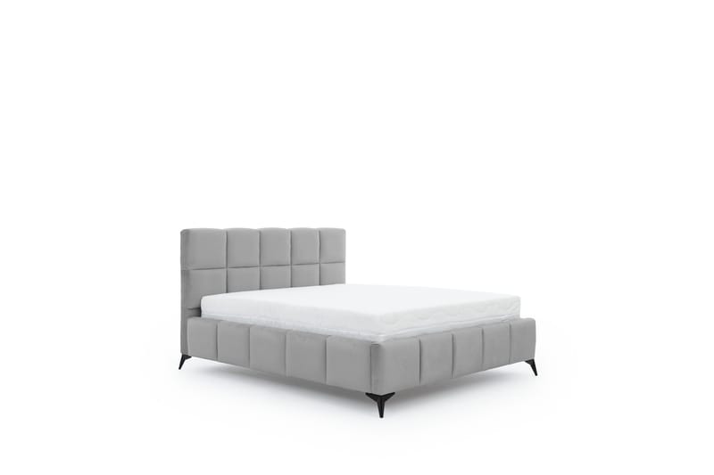 Kamble Sängram med Förvaring 160x200 cm, Ljusgrå