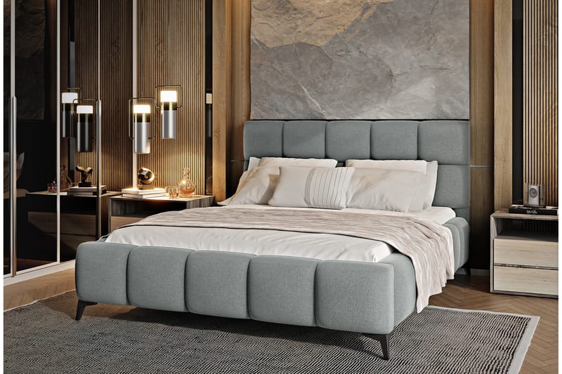 Kamble Sängram med Förvaring 160x200 cm - Mörkgrå - Möbler - Säng - Sängram & sängstomme