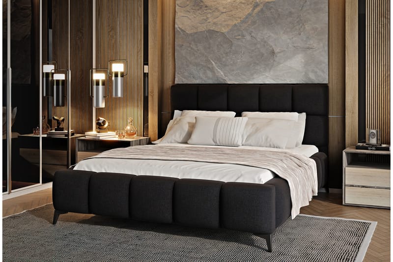 Kamble Sängram med Förvaring 160x200 cm - Svart - Möbler - Säng - Sängram & sängstomme