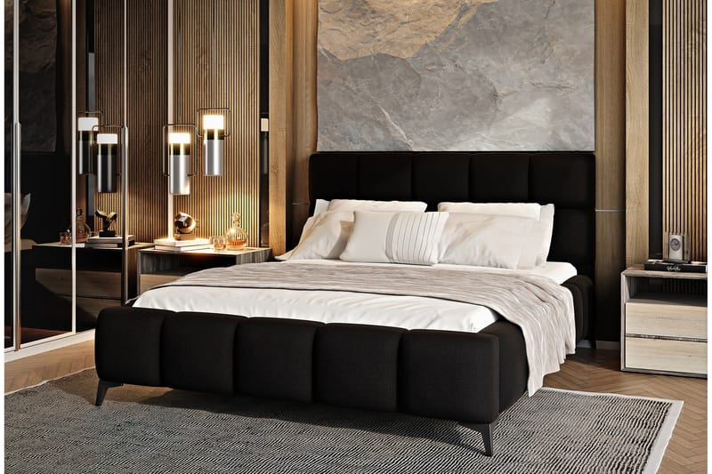 Kamble Sängram med Förvaring 160x200 cm - Svart - Möbler - Säng - Sängram & sängstomme