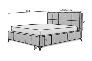Kamble Sängram med Förvaring 160x200 cm - Turkos - Möbler - Säng - Sängram & sängstomme