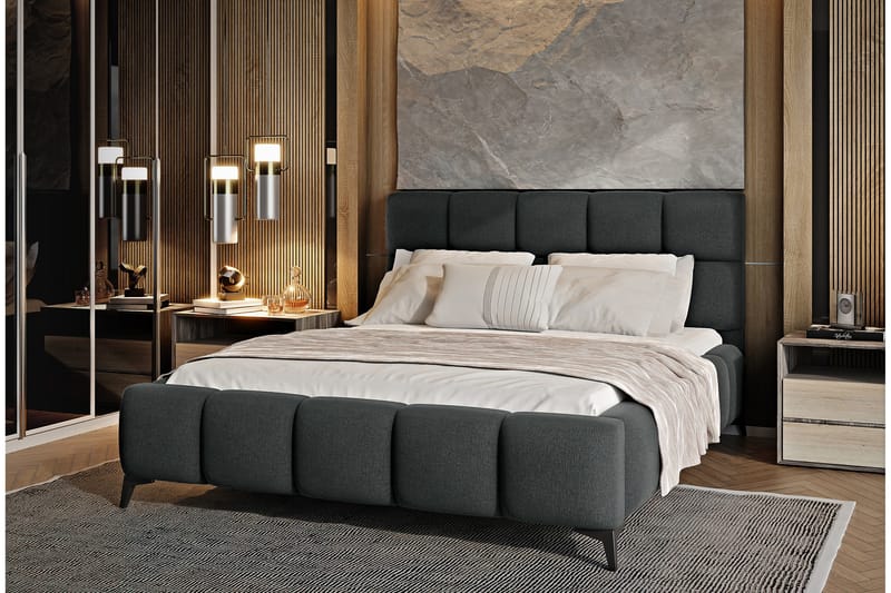Kamble Sängram med Förvaring 180x200 cm - Grå - Möbler - Säng - Sängram & sängstomme