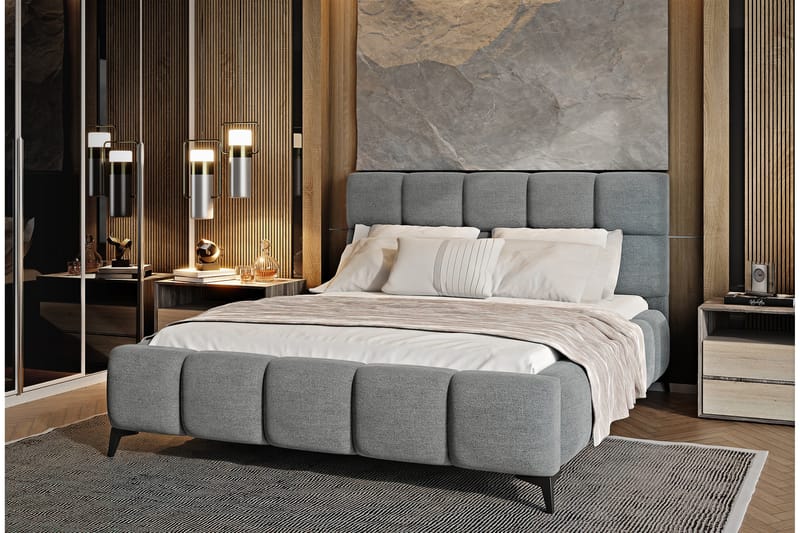 Kamble Sängram med Förvaring 180x200 cm - Grå - Möbler - Säng - Sängram & sängstomme