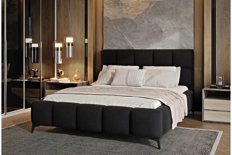 Kamble Sängram med Förvaring 180x200 cm - Svart - Möbler - Säng - Sängram & sängstomme