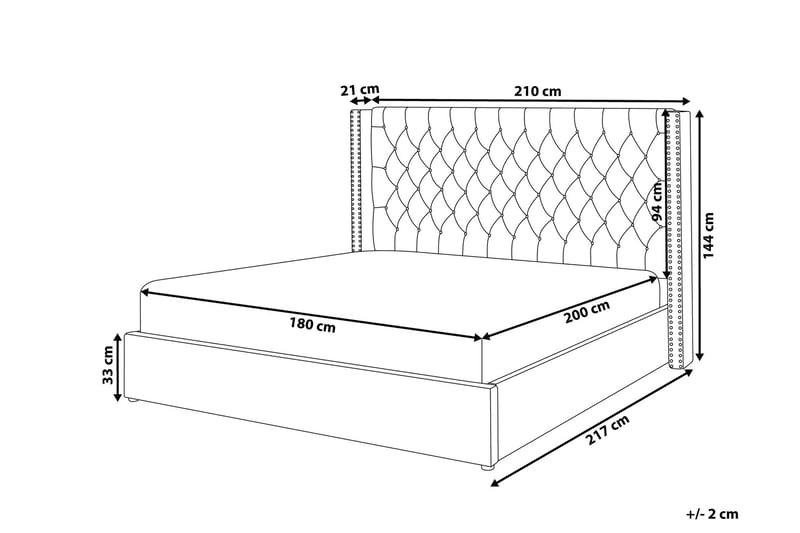 Kymmen Dubbelsäng 180x200 cm - Grå - Möbler - Säng - Sängram & sängstomme