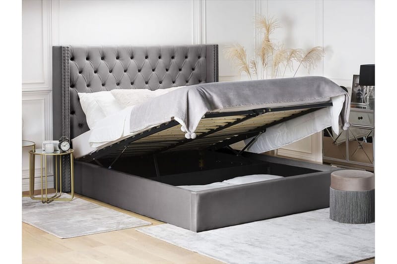 Kymmen Dubbelsäng 180x200 cm - Grå - Möbler - Säng - Sängram & sängstomme