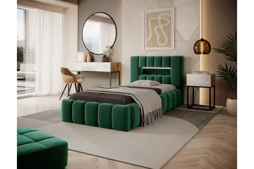 Lamica 3-sits Sängram med Förvaring 90x200 cm - Grön - Möbler - Säng - Sängram & sängstomme