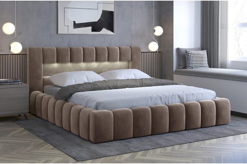Lamica Sängram med Förvaring 140x200 cm - Rosa - Möbler - Säng - Sängram & sängstomme