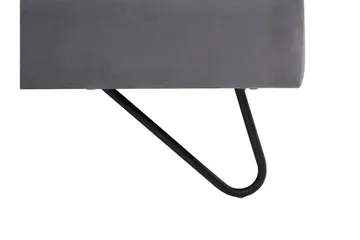 Lannion Rektangulär Sängram 180x200 cm i Sammet med Sänggavel - Grå - Möbler - Säng - Sängram & sängstomme