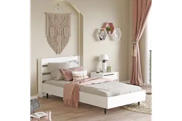 Liyakat Sängram 90x200 cm - Vit - Möbler - Säng - Sängram & sängstomme