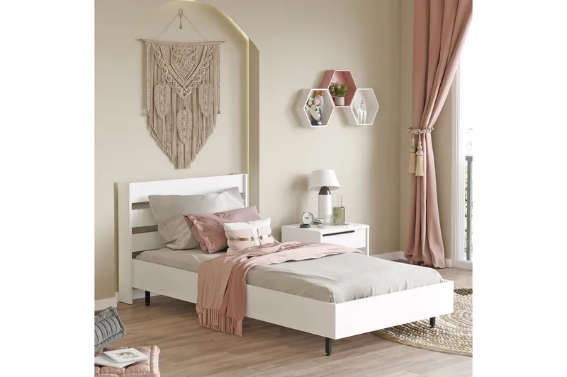 Liyakat Sängram 90x200 cm - Vit - Möbler - Säng - Sängram & sängstomme