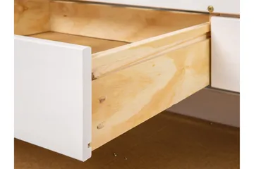 Marina Komplett Sängpaket med Förvaring 90x190 cm i Trä med Sänggavel + Bäddmadrass - Vit|Grön - Möbler - Säng - Sängram & sängstomme
