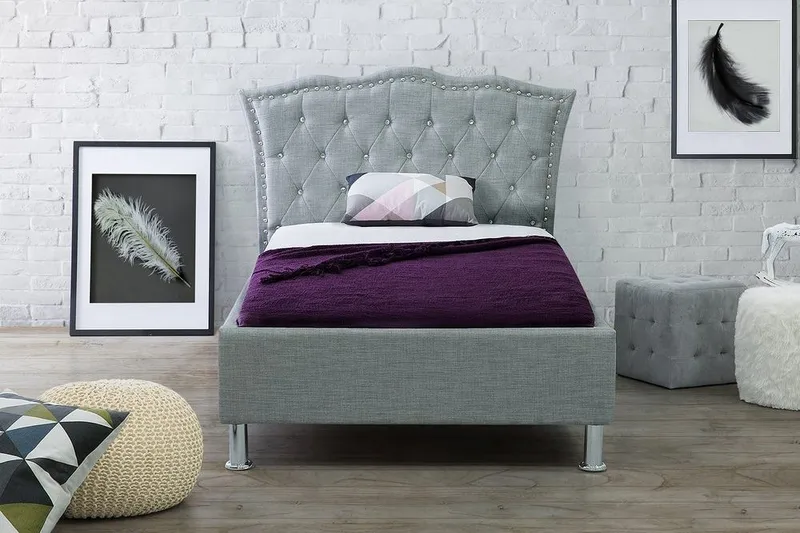 Metz Dubbelsäng 90 200 cm - Grå - Möbler - Säng - Sängram & sängstomme