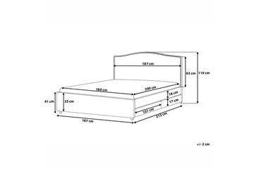 Montpellier Dubbelsäng 180 | 200 cm - Grå - Möbler - Säng - Sängram & sängstomme