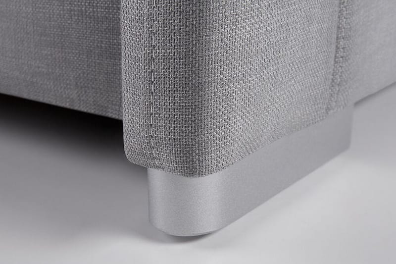 Nantes Komplett Sängpaket – Dubbelsäng 140x200 cm i Tyg med Sänggavel + Bäddmadrass - Grå - Möbler - Säng - Sängram & sängstomme