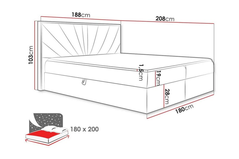Oberting Sängram 180x200 cm - Möbler - Säng - Sängram & sängstomme