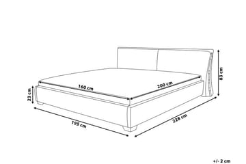 Paris Komplett Sängpaket – Dubbelsäng 160x200 cm i Tyg med Sänggavel + Bäddmadrass - Grå - Möbler - Säng - Sängram & sängstomme