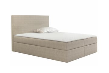 Pries Komplett Sängpaket 140x200 cm i Tyg med Sänggavel + Bäddmadrass - Beige - Möbler - Säng - Sängram & sängstomme