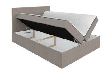 Pries Komplett Sängpaket 140x200 cm i Tyg med Sänggavel + Bäddmadrass - Grå - Möbler - Säng - Sängram & sängstomme