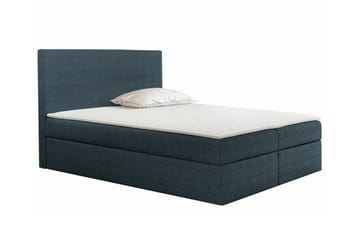 Pries Komplett Sängpaket 140x200 cm i Tyg med Sänggavel + Bäddmadrass med Fasthetsgrad Medium - Blå - Möbler - Säng - Sängram & sängstomme