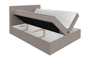 Pries Komplett Sängpaket 140x200 cm i Tyg med Sänggavel + Bäddmadrass med Fasthetsgrad Medium - Svart - Möbler - Säng - Sängram & sängstomme