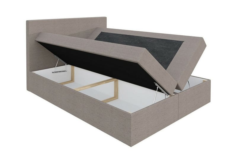 Pries Komplett Sängpaket 160x200 cm i Tyg med Sänggavel + Bäddmadrass - Svart - Möbler - Säng - Sängram & sängstomme