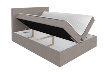 Pries Komplett Sängpaket 180x200 cm i Tyg med Sänggavel + Bäddmadrass med Fasthetsgrad Medium - Brun - Möbler - Säng - Sängram & sängstomme