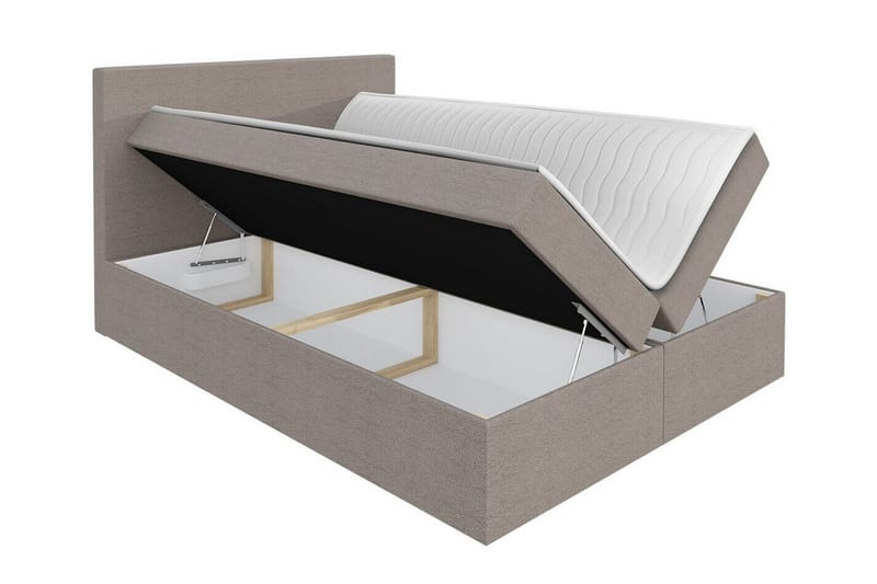 Pries Komplett Sängpaket 180x200 cm i Tyg med Sänggavel + Bäddmadrass med Fasthetsgrad Medium - Brun - Möbler - Säng - Sängram & sängstomme