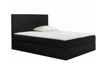 Pries Sängram med Förvaring 200x200 cm i Tyg med Sänggavel - Svart - Möbler - Säng - Sängram & sängstomme