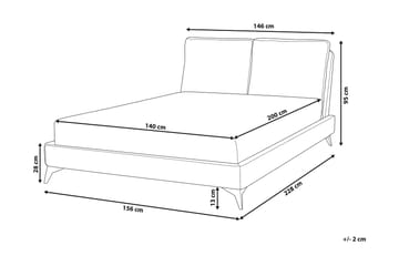 Ramsäng Bellamina 140x200 cm - Sammet/Mörkgrå - Möbler - Säng - Sängram & sängstomme