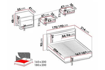 Rathmore Sängram 180x200 cm Black - Möbler - Säng - Sängram & sängstomme