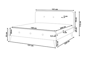 Rennes Dubbelsäng 140|200 cm - Beige - Möbler - Säng - Sängram & sängstomme