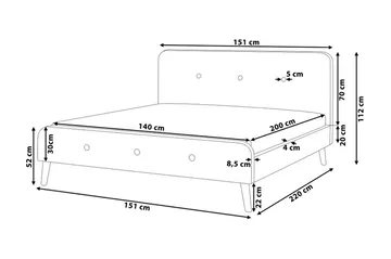 Rennes Dubbelsäng 140|200 cm - Beige - Möbler - Säng - Sängram & sängstomme
