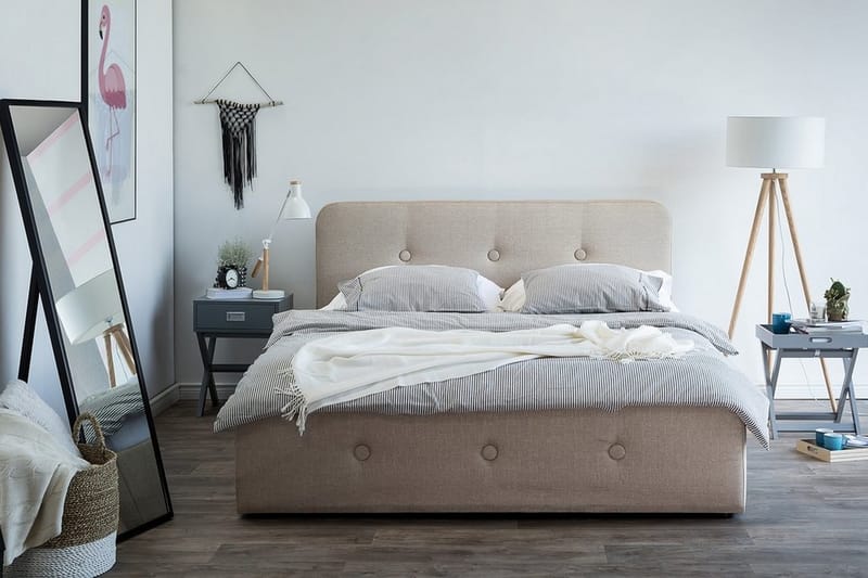 Rennes Dubbelsäng 180|200 cm - Beige - Möbler - Säng - Sängram & sängstomme