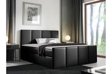 Ripon Sängram med Förvaring 140x200 cm i Konstläder med Fasthetsgrad Medium - Svart - Möbler - Säng - Sängram & sängstomme