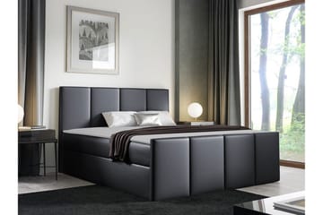 Ripon Sängram med Förvaring 140x200 cm i Konstläder med Fasthetsgrad Medium - Svart - Möbler - Säng - Sängram & sängstomme