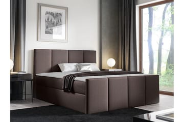 Ripon Sängram med Förvaring 140x200 cm i Tyg med Fasthetsgrad Medium - Brun - Möbler - Säng - Sängram & sängstomme