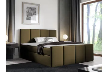 Ripon Sängram med Förvaring 140x200 cm i Tyg med Fasthetsgrad Medium - Olivgrön - Möbler - Säng - Sängram & sängstomme
