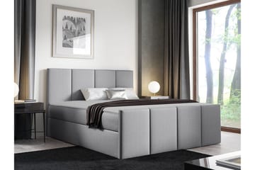 Ripon Sängram med Förvaring 180x200 cm i Tyg med Fasthetsgrad Medium - Grå - Möbler - Säng - Sängram & sängstomme
